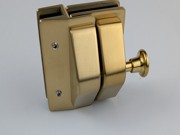 Glass to Glass Brushed Gold Latch